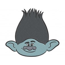 Trolls Branch face Embroidery Design