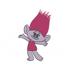 Trolls Characters Pink hair Embroidery Design