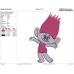 Trolls Characters Pink hair Embroidery Design