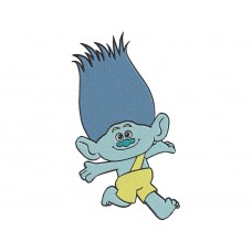 Trolls Characters blue hair Embroidery Design