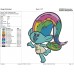 Trolls Characters girl Rainbow hair Embroidery Design