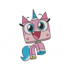 Unikitty very happy and jumping Embroidery Design