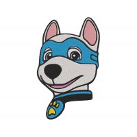 paw patrol Apollo the Super Pup Face Embroidery Design