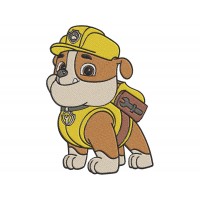 paw patrol Rubble Embroidery Design