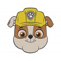 paw patrol Rubble Face Embroidery Design