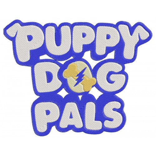 puppy dog pals logo embroidery design