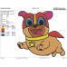 puppy dog pals rolly super man flaying embroidery design