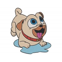 rolly puppy dog pals on water embroidery design